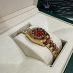 Datejust series red dial 26mm gold strap
